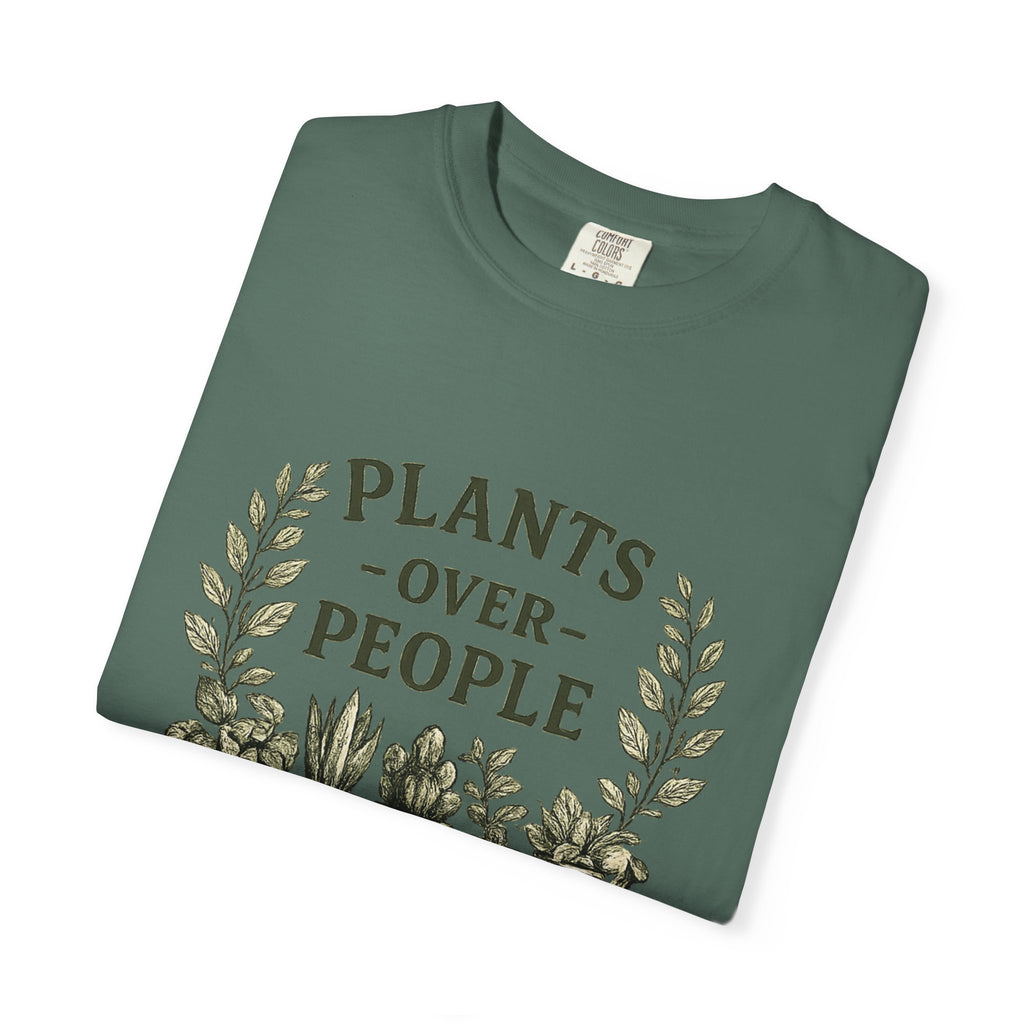 Plants Over People T‑Shirt — Botanical Graphic Tee for Plant Lovers