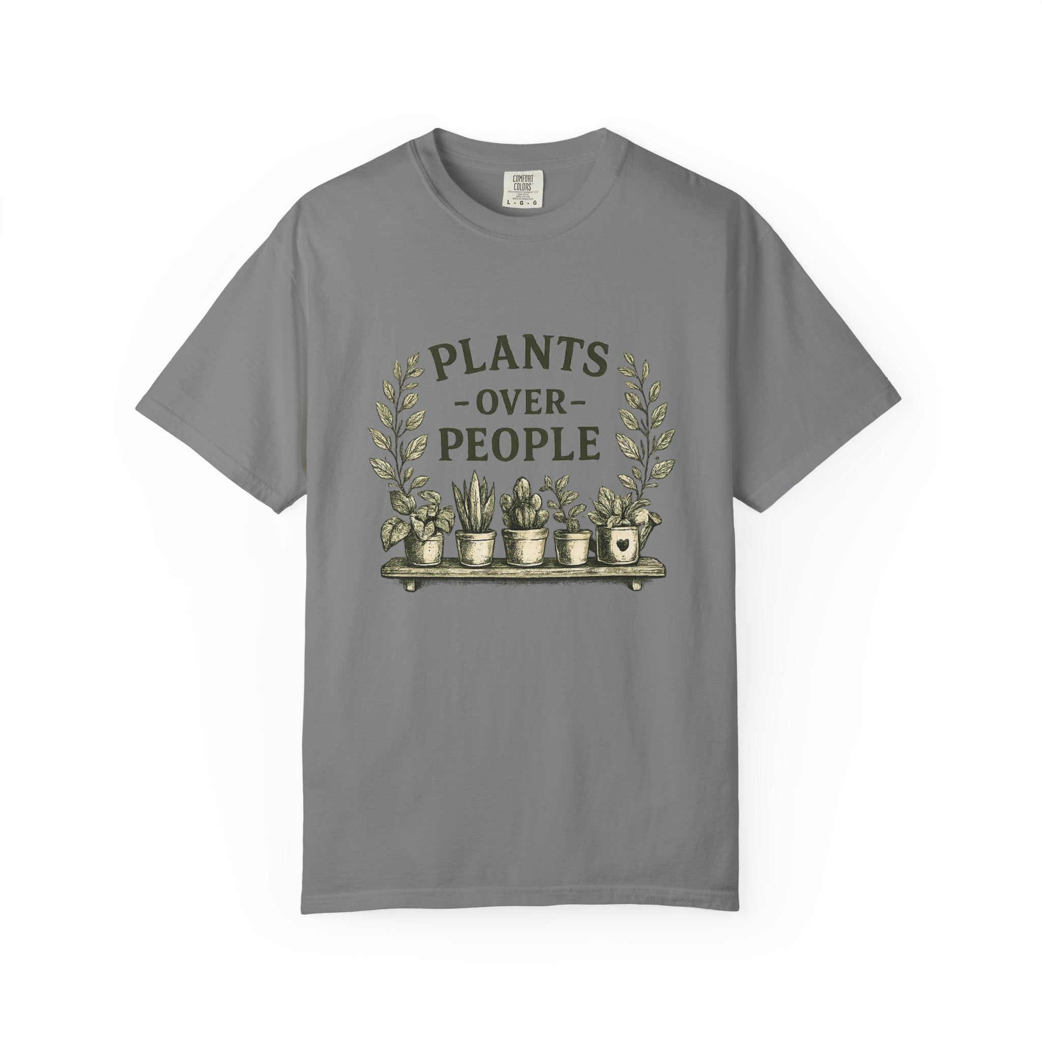 Plants Over People T‑Shirt — Botanical Graphic Tee for Plant Lovers