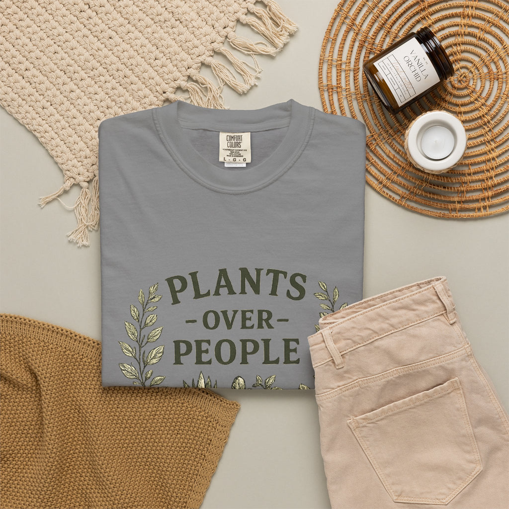 Plants Over People T‑Shirt — Botanical Graphic Tee for Plant Lovers