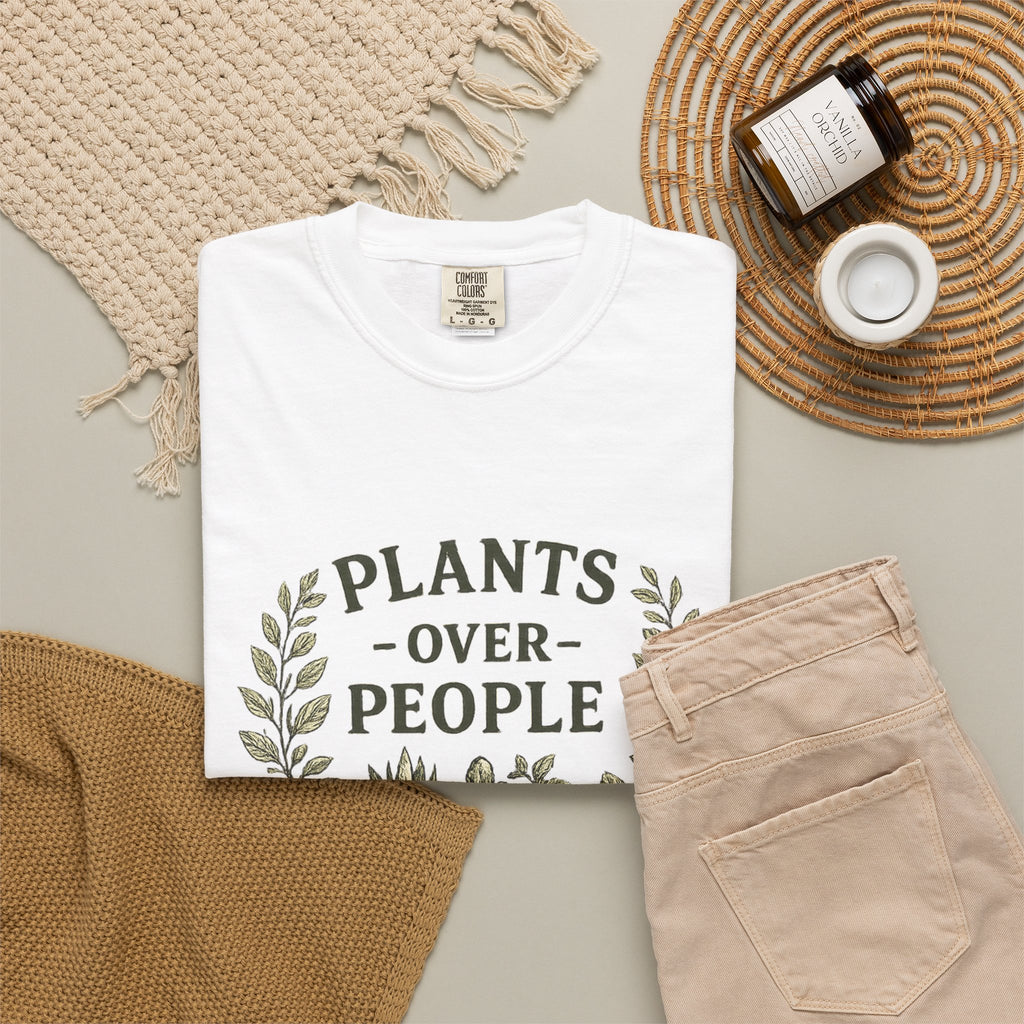 Plants Over People T‑Shirt — Botanical Graphic Tee for Plant Lovers