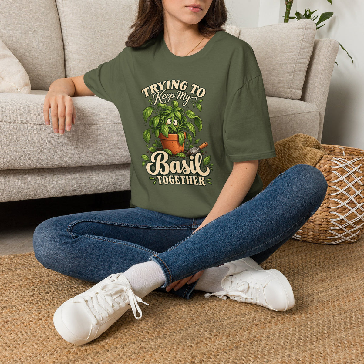 Trying to Keep My Basil Together Plant Lover T-Shirt