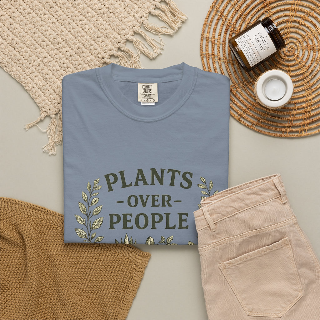 Plants Over People T‑Shirt — Botanical Graphic Tee for Plant Lovers