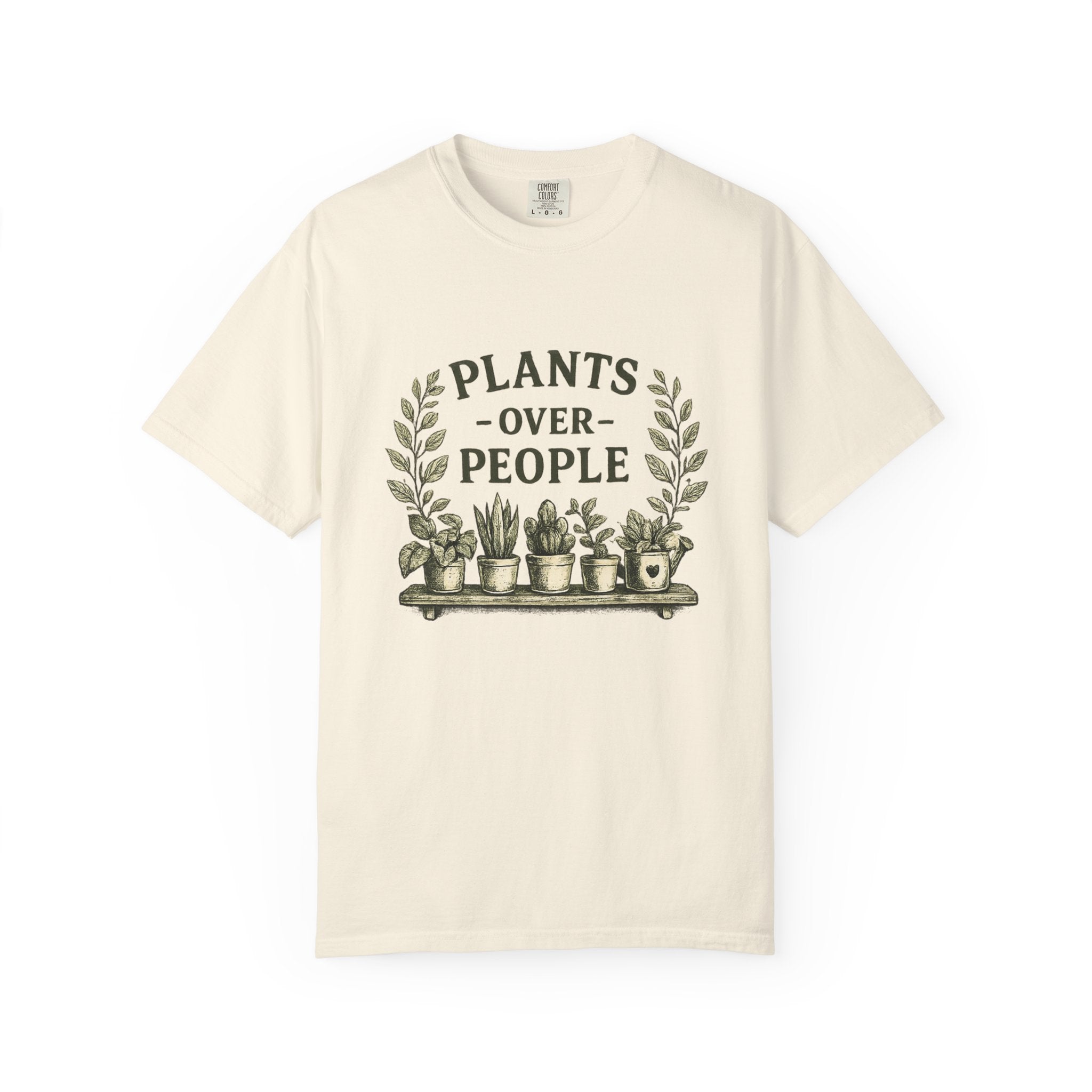 Plants Over People T‑Shirt — Botanical Graphic Tee for Plant Lovers