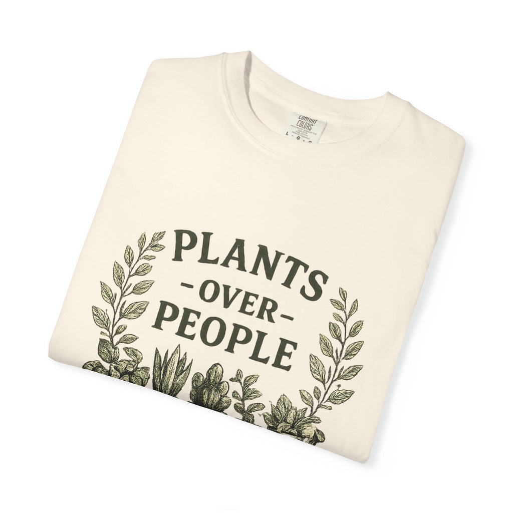 Plants Over People T‑Shirt — Botanical Graphic Tee for Plant Lovers