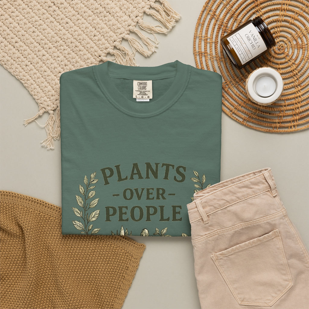 Plants Over People T‑Shirt — Botanical Graphic Tee for Plant Lovers