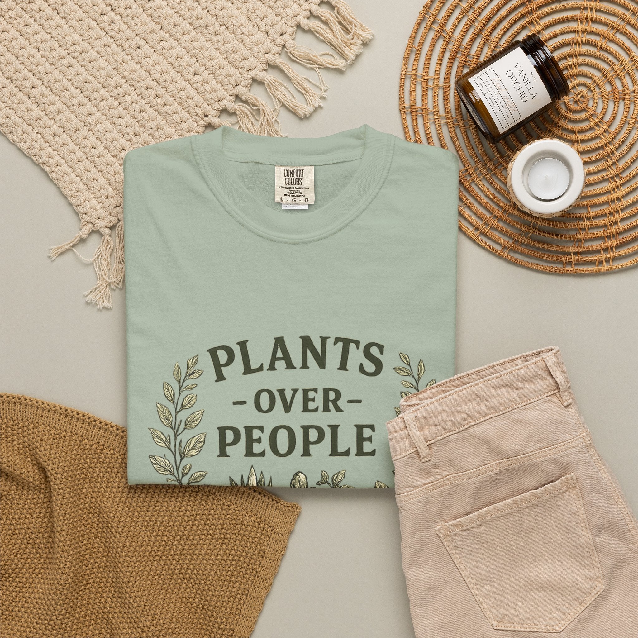 Plants Over People T‑Shirt — Botanical Graphic Tee for Plant Lovers